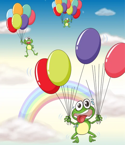 A frog and balloons — Stock Vector