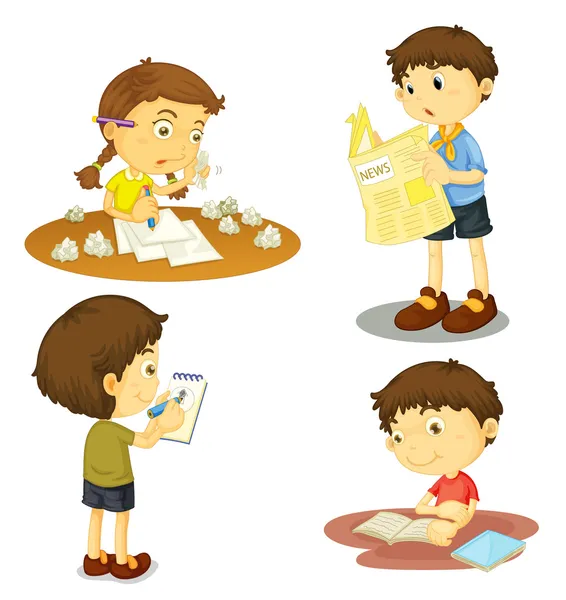 A four kids — Stock Vector