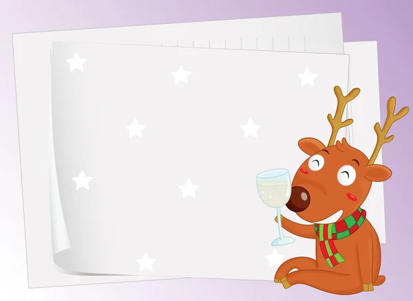 Paper sheets and a reindeer — Stock Vector