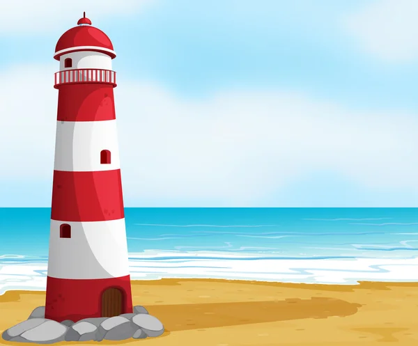 Sea and light house — Stock Vector