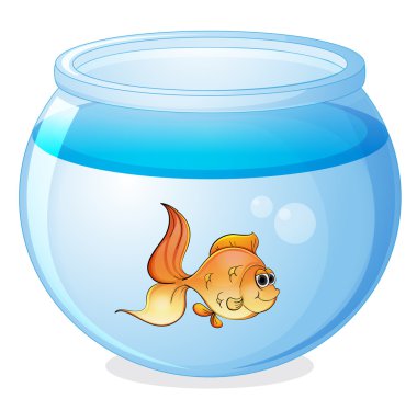 a fish and a bowl clipart
