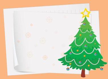 Kağıt sayfalarının ve Noel ağacı