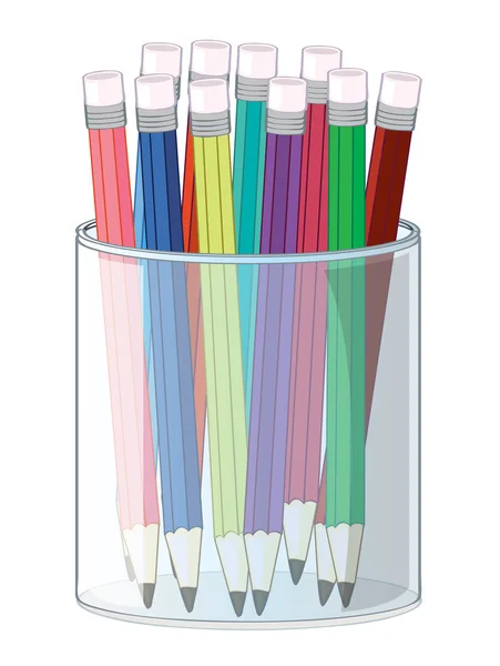 Crayons et une tasse — Image vectorielle