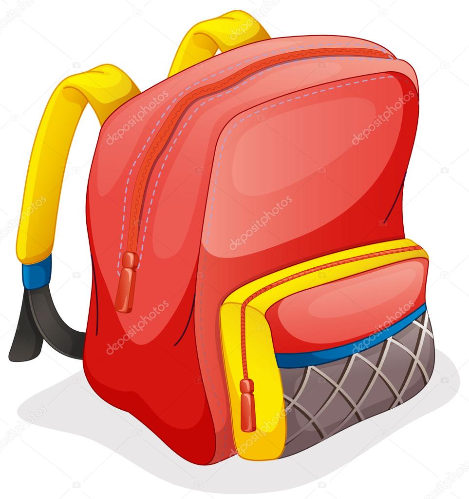 Sac D'école Avec Des Fournitures Scolaires Illustration de Vecteur