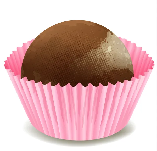 Chocolate Pink Cupcake — Stock Vector