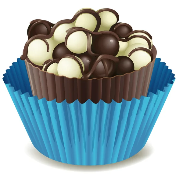 Kék csésze csokoládé torta — Stock Vector