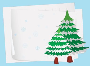 Kağıt sayfalarının ve Noel ağacı