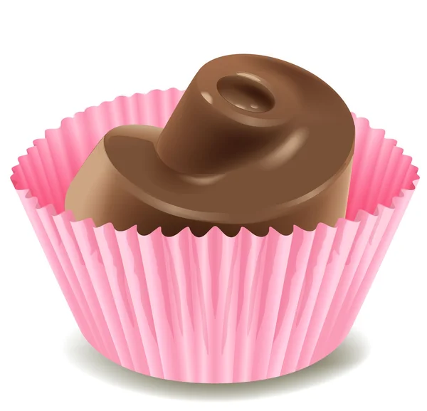 Choklad i en rosa kopp — Stock vektor