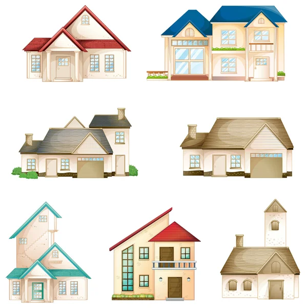 Varias casas — Vector de stock