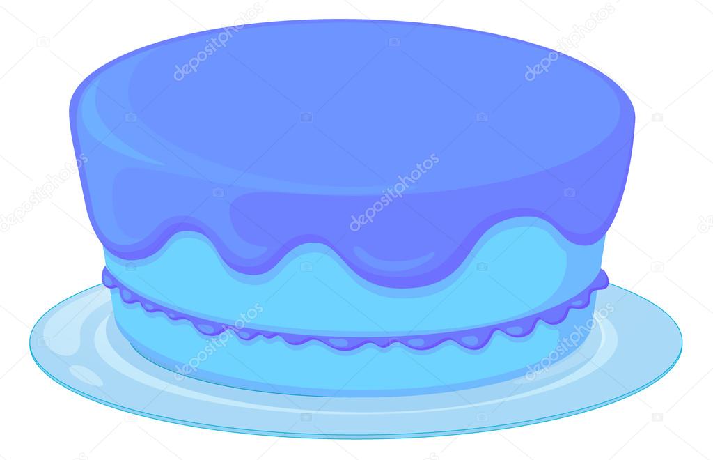 blue cake in a dish