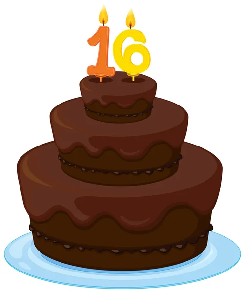 Um bolo de aniversário —  Vetores de Stock