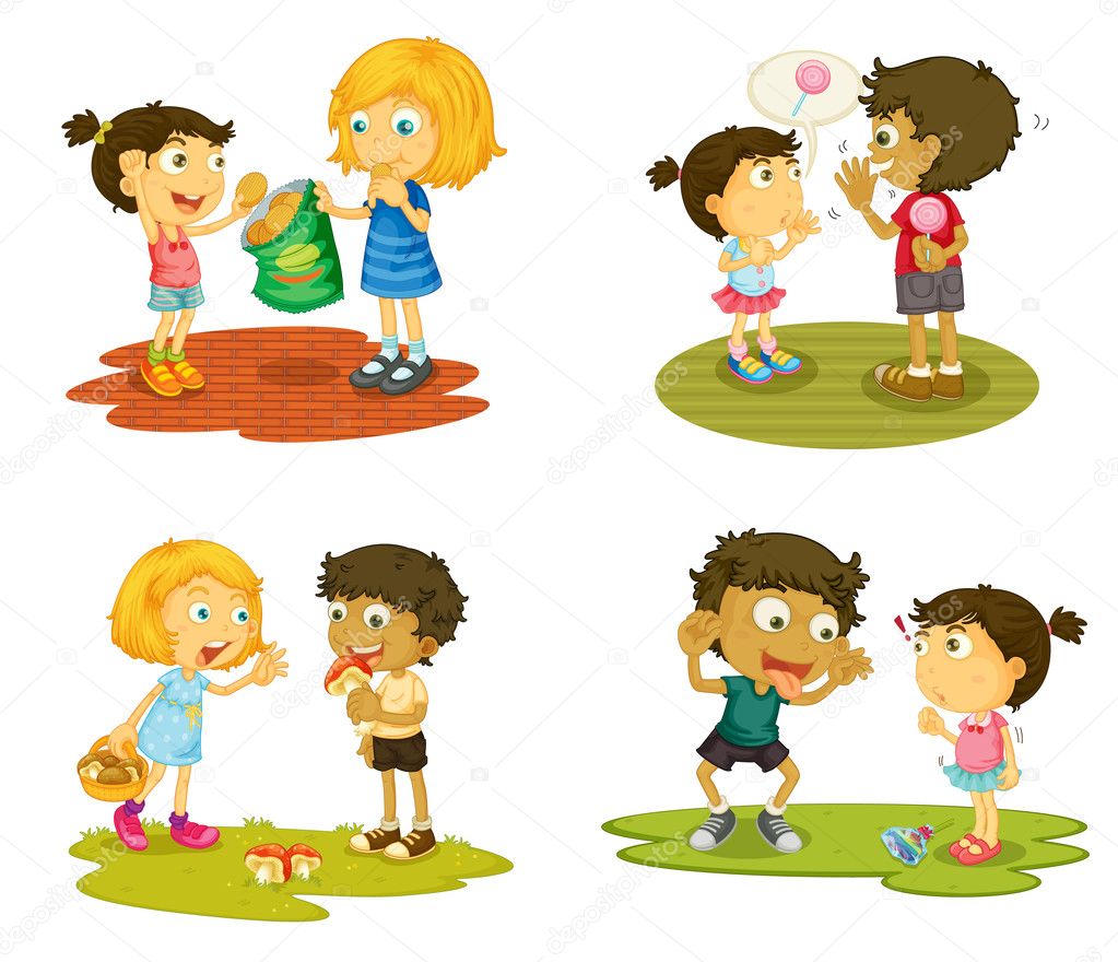 Vektorgrafiken Kids Talking Clipart Vektorbilder Kids Talking Clipart Depositphotos