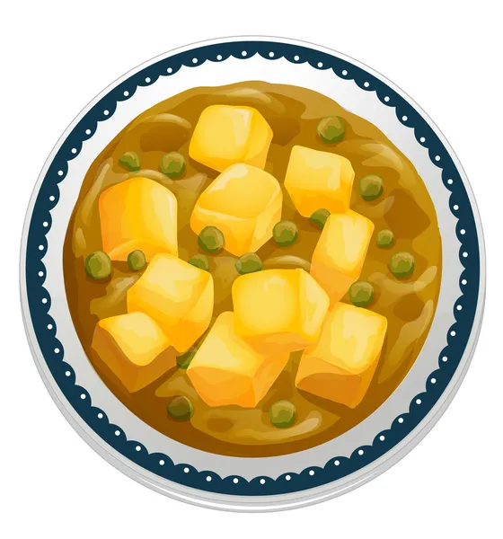 Curry paneer — Stock Vector