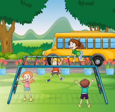 çocuklar ve monkey bar