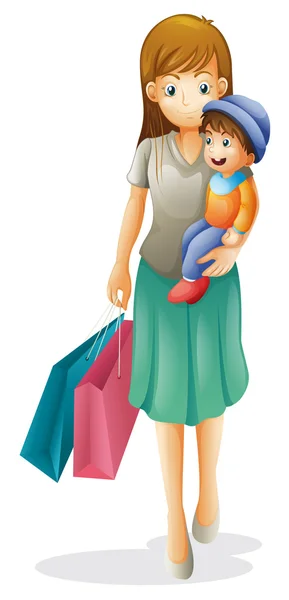 A mother and a kid — Stock Vector