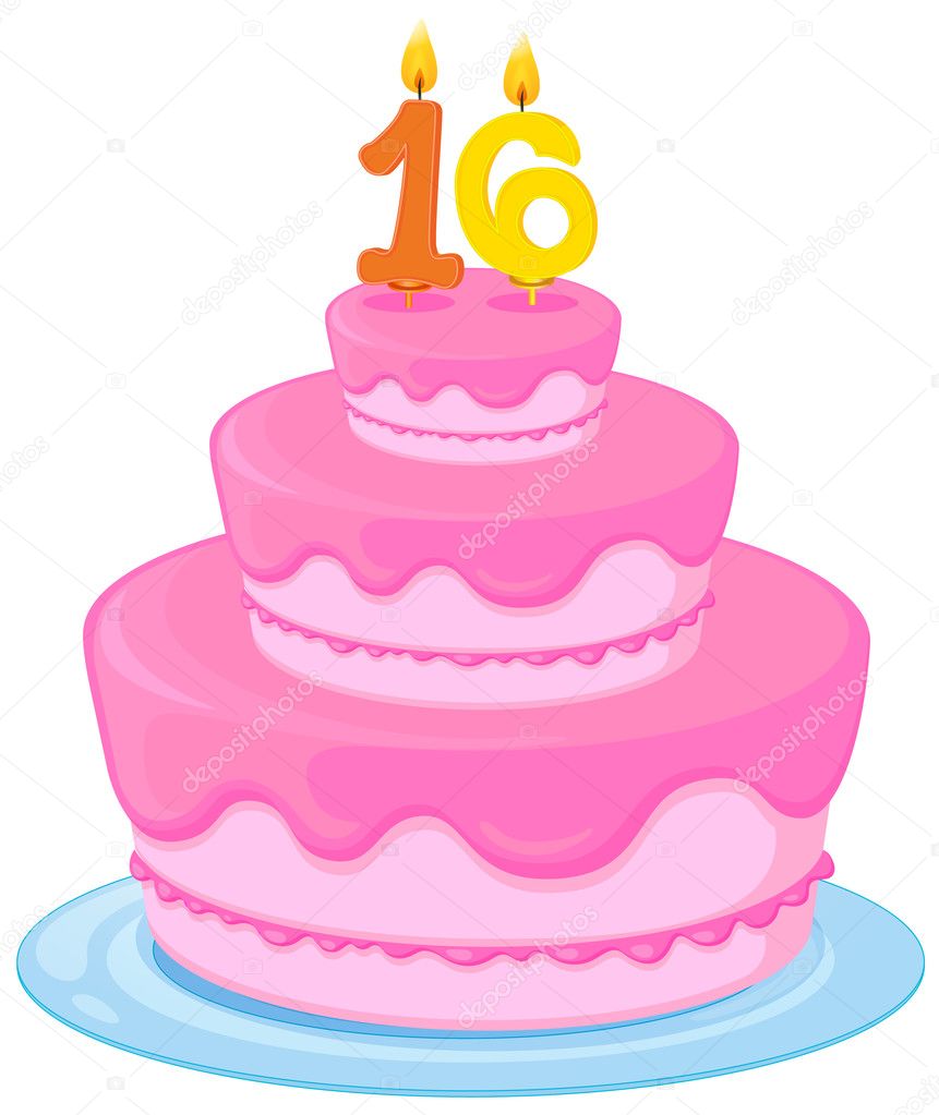 Un pastel de cumpleaños Vector de stock #14749905 de ©interactimages, image size:861x1023