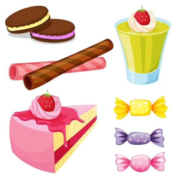 Various sweets — Stock Vector