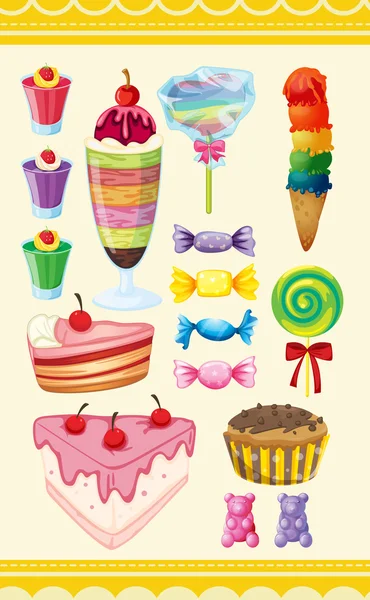 Various sweets — Stock Vector