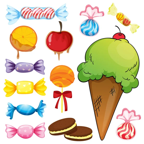 Varios dulces — Vector de stock