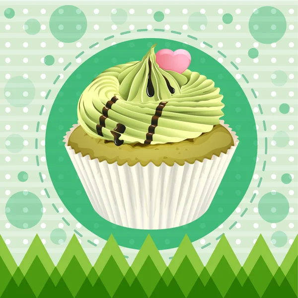 Un cupcake y un fondo de pantalla — Vector de stock