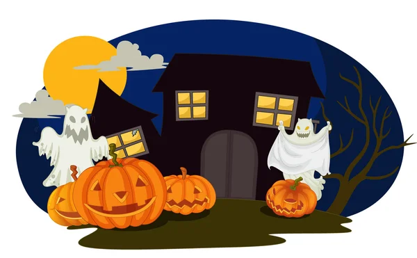 Halloween et fantômes — Image vectorielle