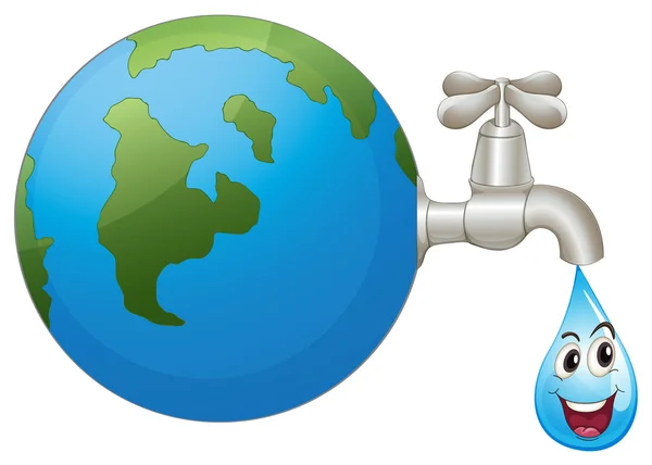 Земля и капля воды — стоковый вектор