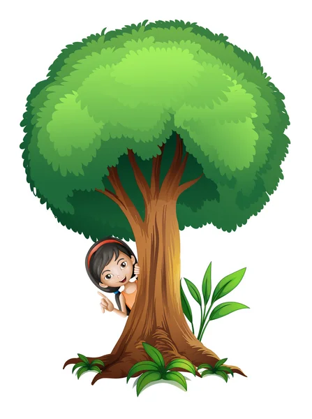 A girl and a tree — Stock Vector