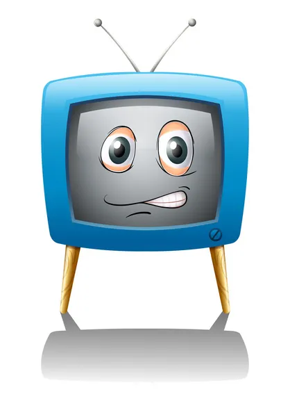 Un televisor con rostro — Vector de stock
