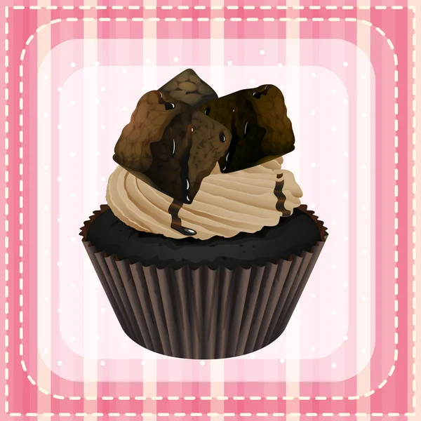 Cupcake et un papier peint — Image vectorielle