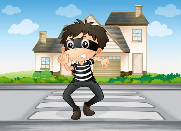 A boy and a house — Stock Vector