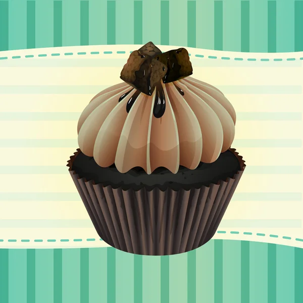 Cupcake e um papel de parede —  Vetores de Stock