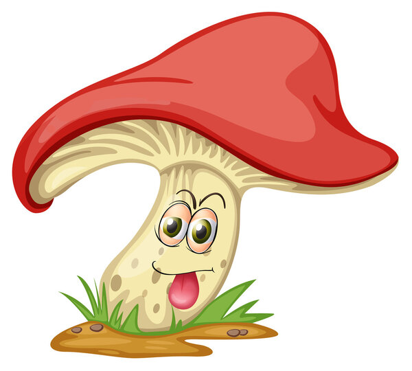 a mushroom with face