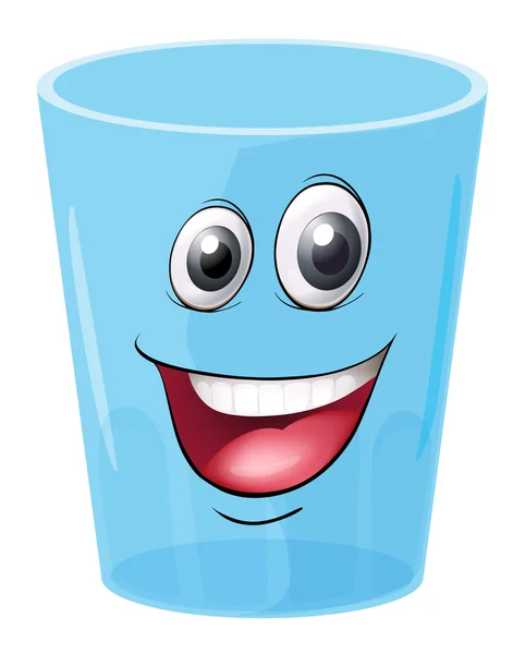 A glass with face — Stock Vector