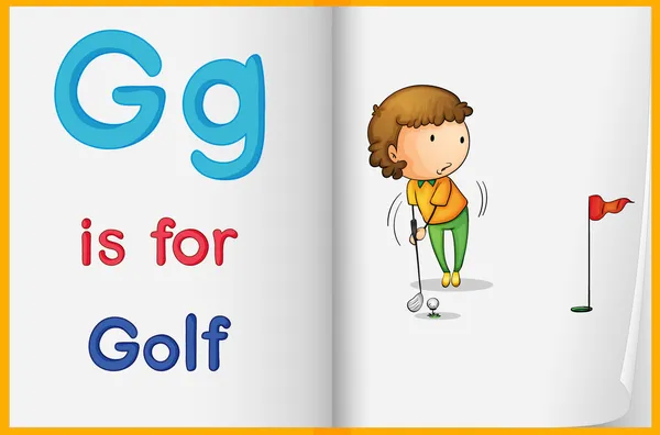 Golf y un libro — Vector de stock