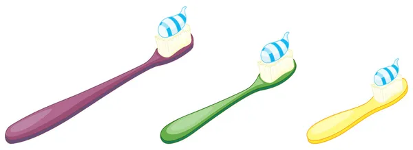 Un cepillo de dientes con pasta — Vector de stock