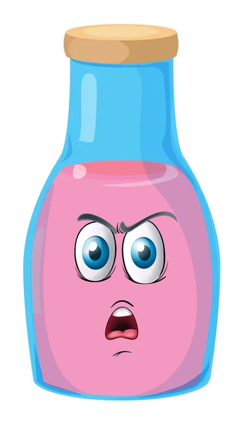 Une bouteille avec visage — Image vectorielle