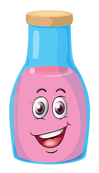 A face on a bottle — Stock Vector