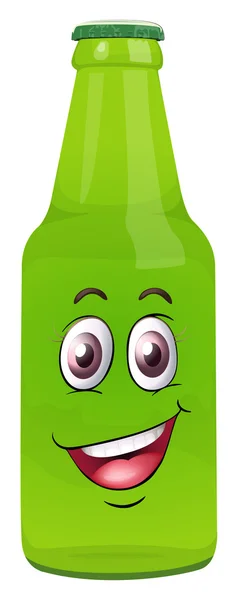 Una bottiglia con il viso — Vettoriale Stock