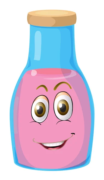 A face on a bottle — Stock Vector