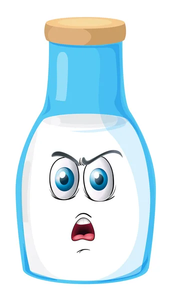 A face on a bottle — Stock Vector