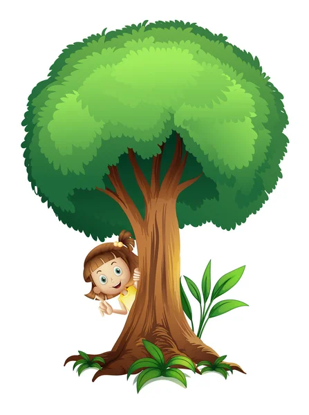 A girl and a tree — Stock Vector