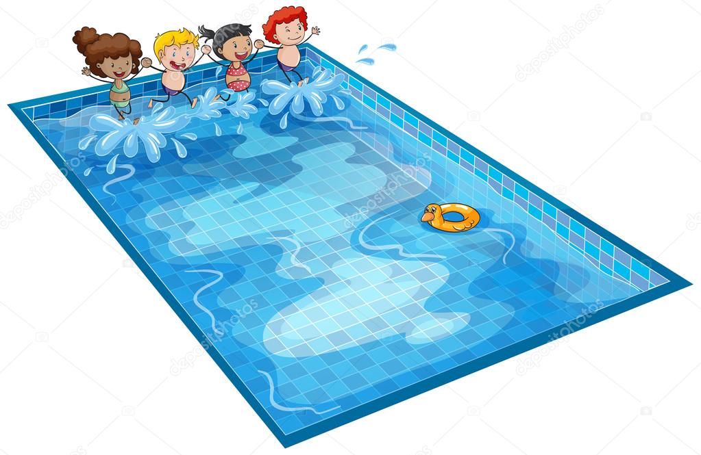 kids in swimming tank