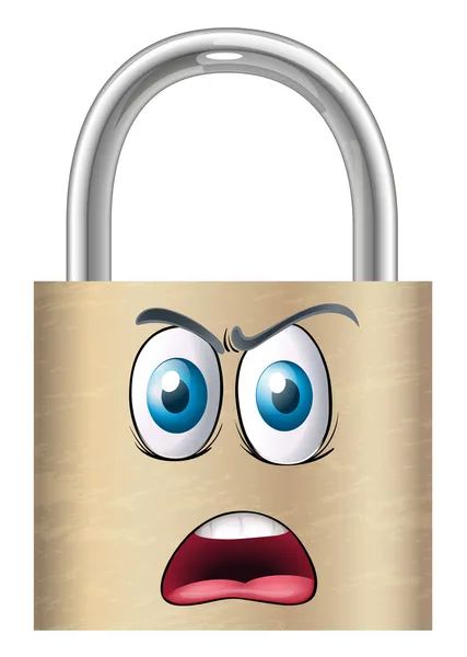 A lock with face — Stock Vector
