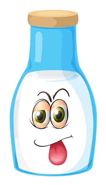 A face on a bottle — Stock Vector