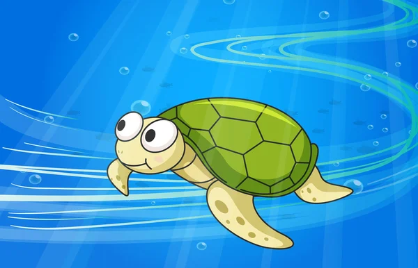 Onder water schildpad — Stockvector