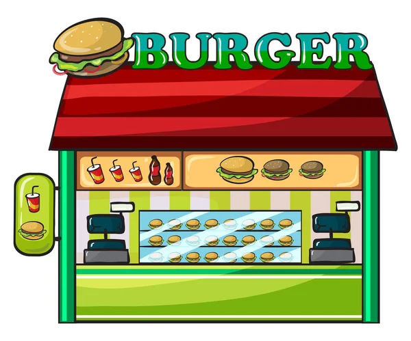 Un restaurante de comida rápida — Vector de stock