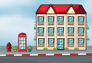 büyük bir ev ve bir callbox