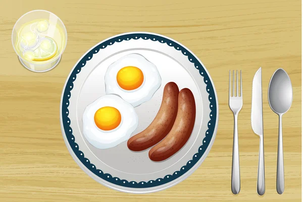 Saucisses et oeufs — Image vectorielle