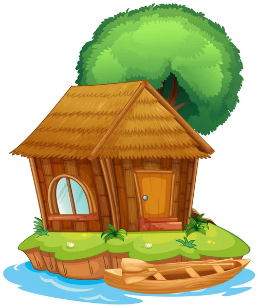 A house on an island — Stock Vector