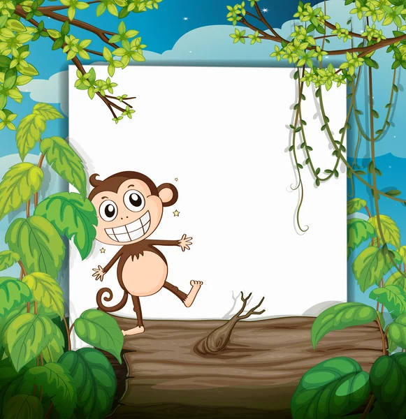 A monkey and a white board — Stock Vector